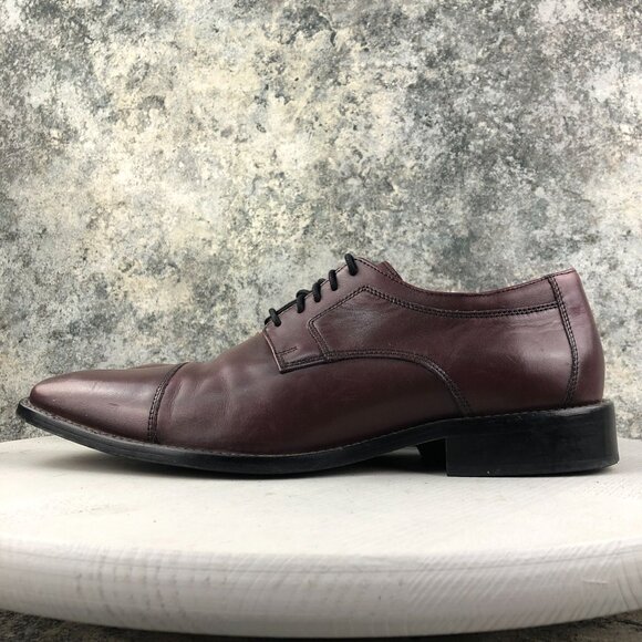 J. Murphy Men's Size 11M Novick Burgundy Red Leather Cap Toe Oxfords Dress Shoes - Picture 6 of 13